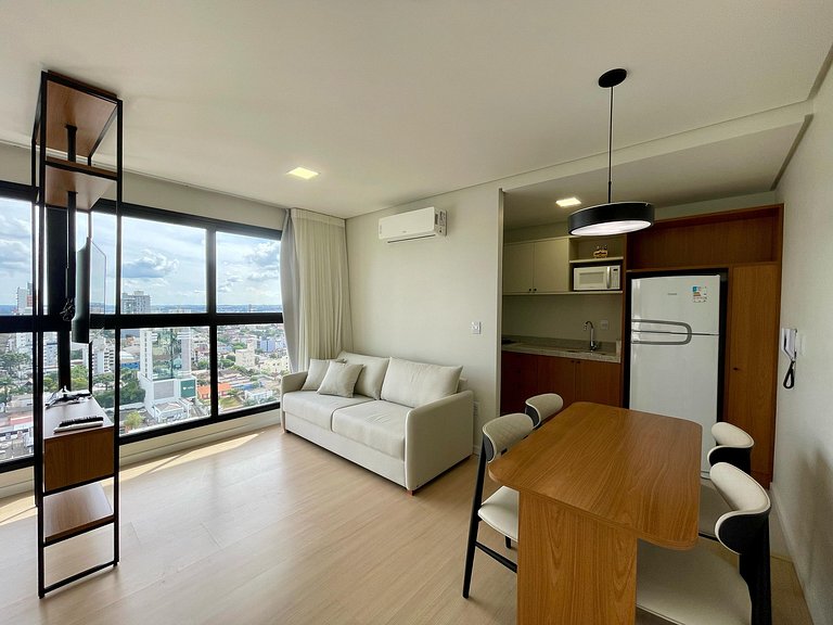 Conforto e modernidade em um estúdio com localização ideal e