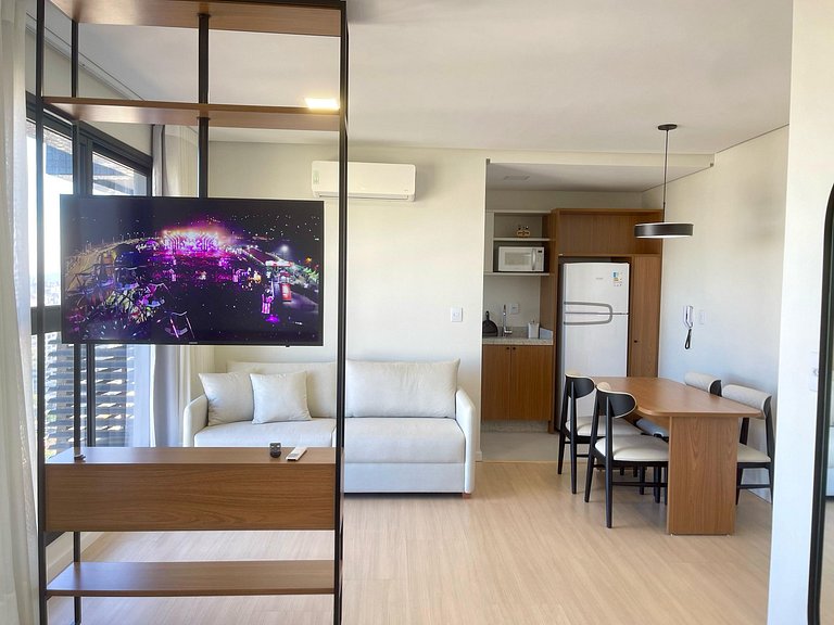 Conforto e modernidade em um estúdio com localização ideal e