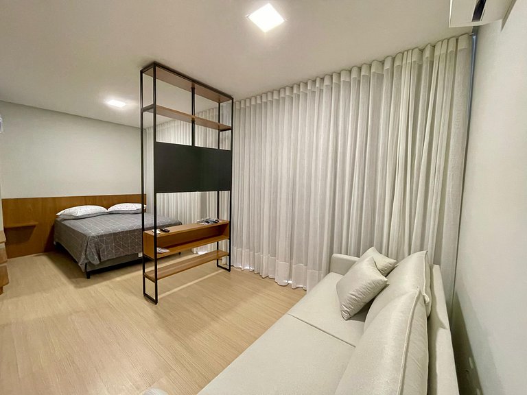 Conforto e modernidade em um estúdio com localização ideal e