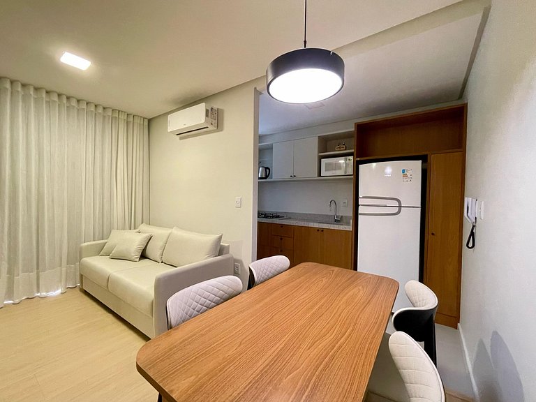 Conforto e modernidade em um estúdio com localização ideal e