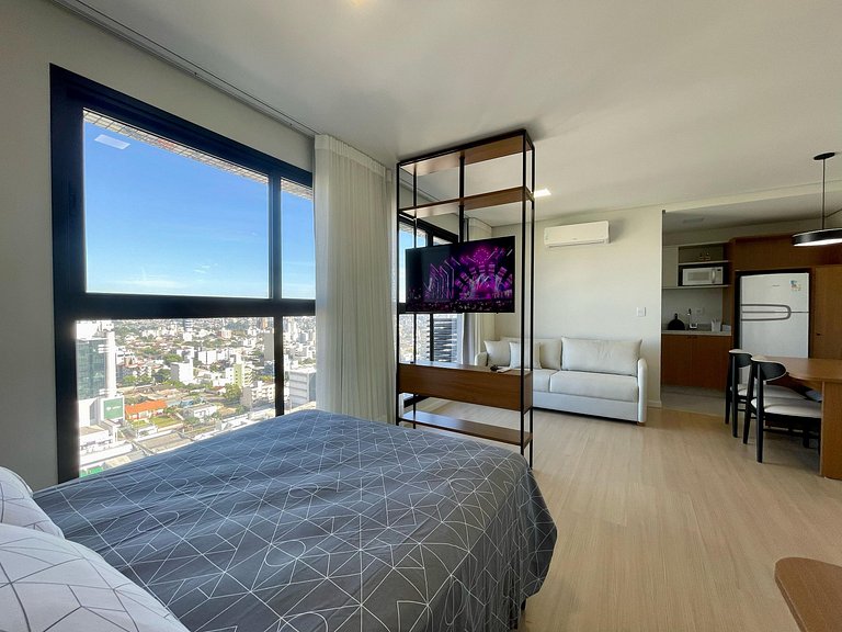 Conforto e modernidade em um estúdio com localização ideal e